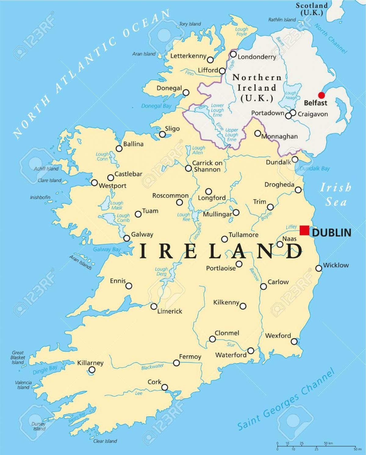 Dublin carte de l'irlande