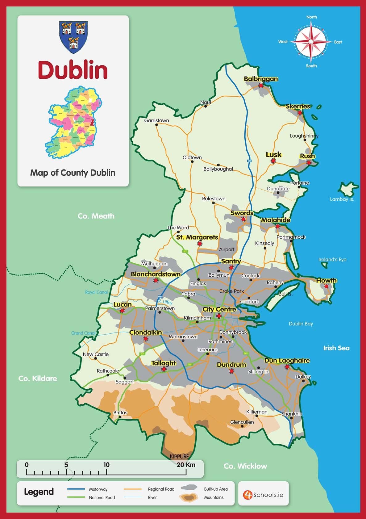 carte du comté de Dublin