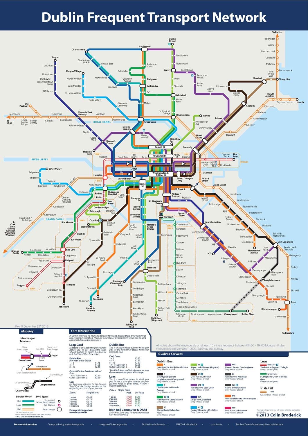 Dublin bus de la carte de l'itinéraire