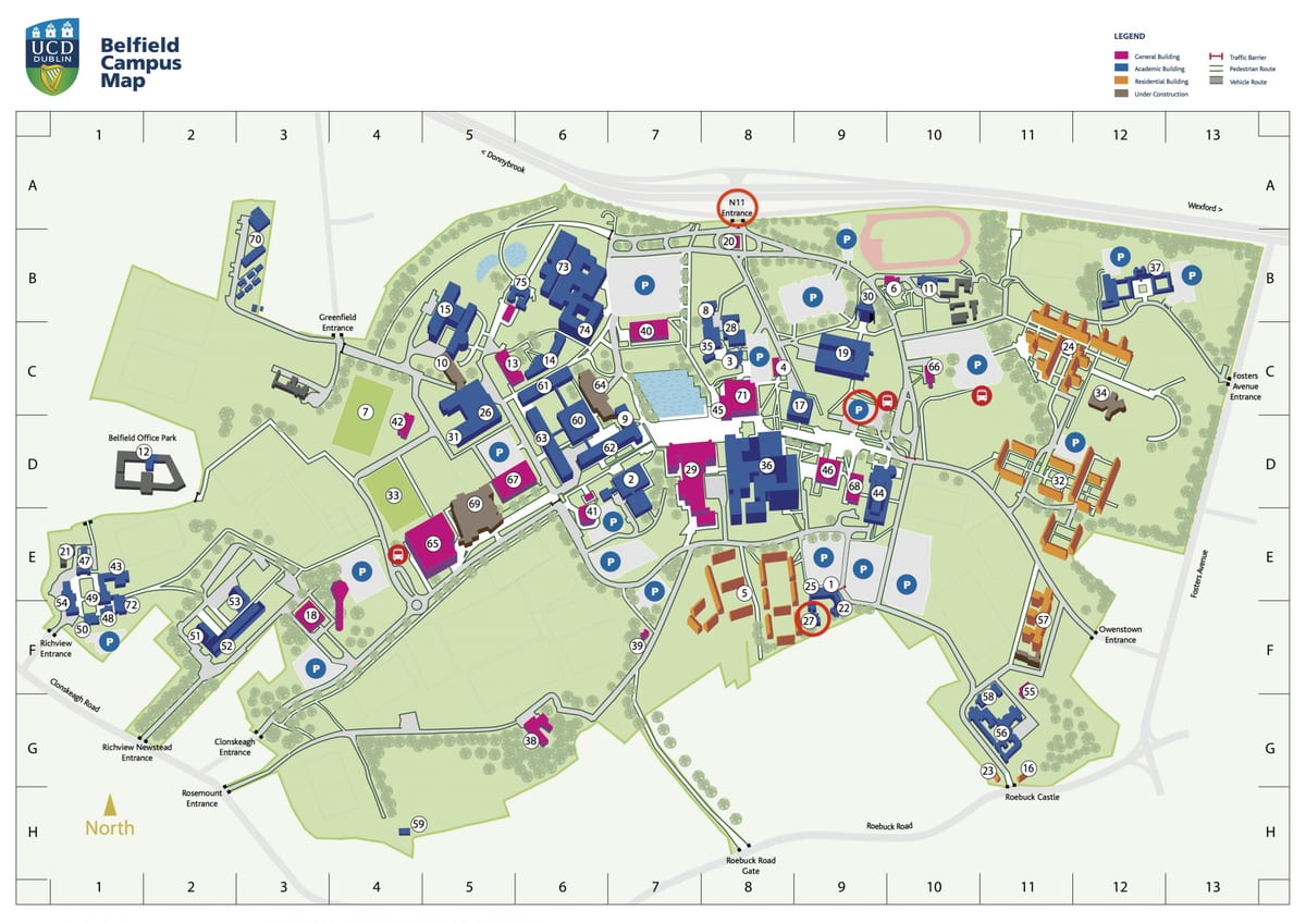Dublin campus de l'école secondaire de la carte