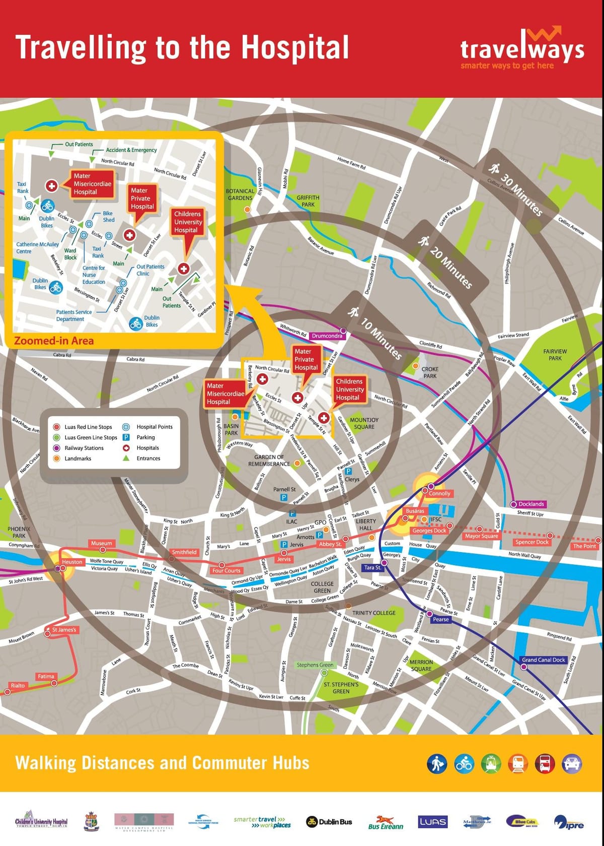 mater de l'hôpital de Dublin carte