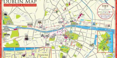 Carte des sites touristiques de Dublin