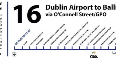 Bus 16 Dublin carte